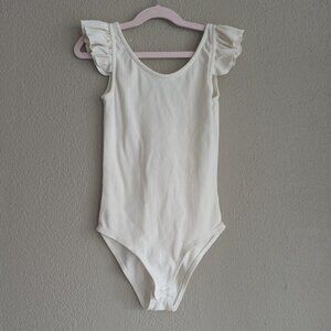 Gb Fashion London Cream Ruffle Bodysuit | Girls Size 10 | EUC